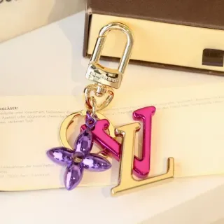 Louis Vuitton LV Flower Gold Purple Metallic Enamel Jewelry