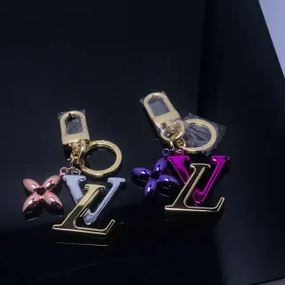 Louis Vuitton LV Flower Gold Purple Metallic Monogram Four-Petal Charm Bracelet