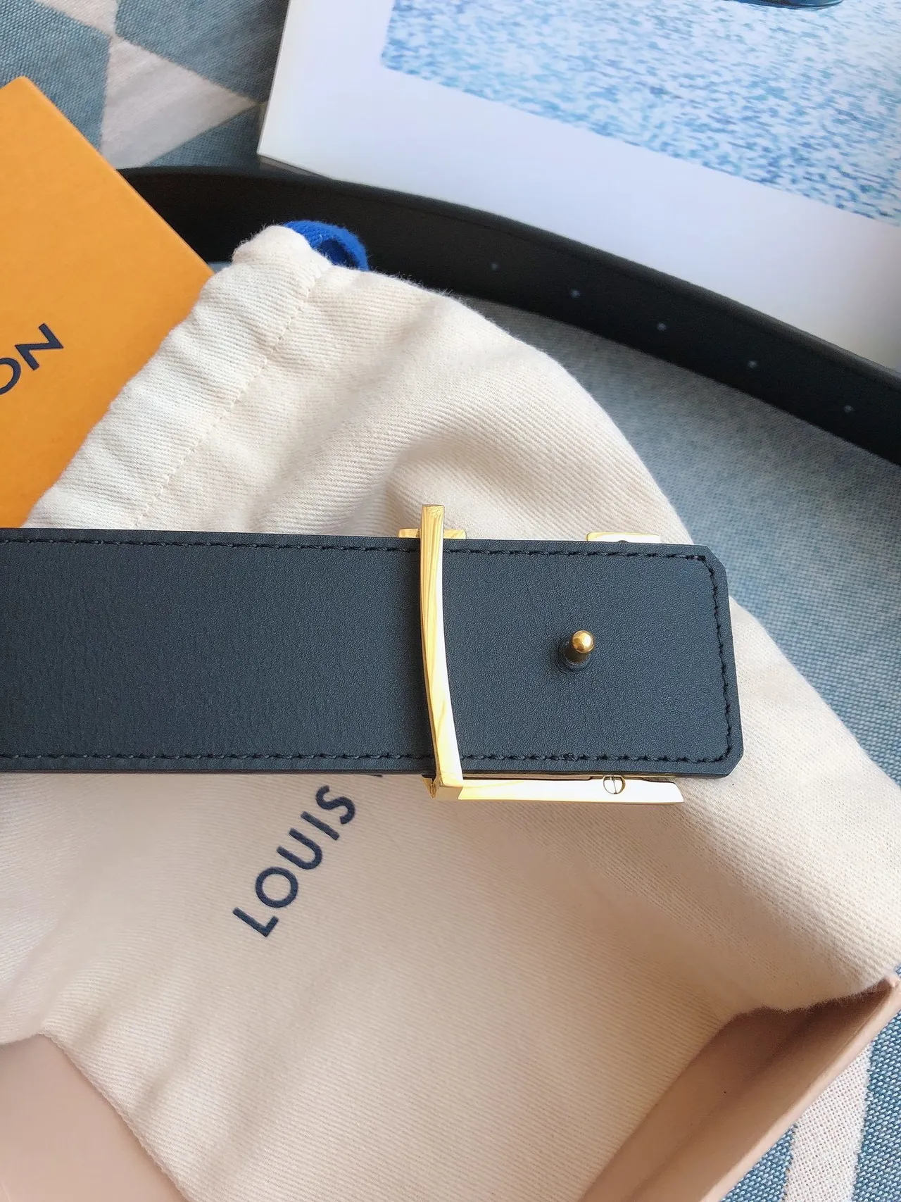 Louis Vuitton LV Iniciales Damier Graphite Cinto de couro 7