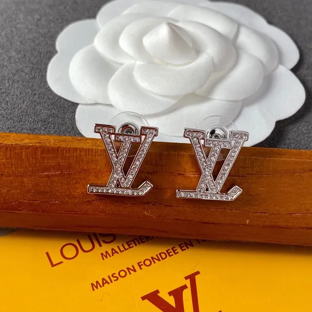 Louis Vuitton LV Monogram Pavé Crystal Stud Earrings 4
