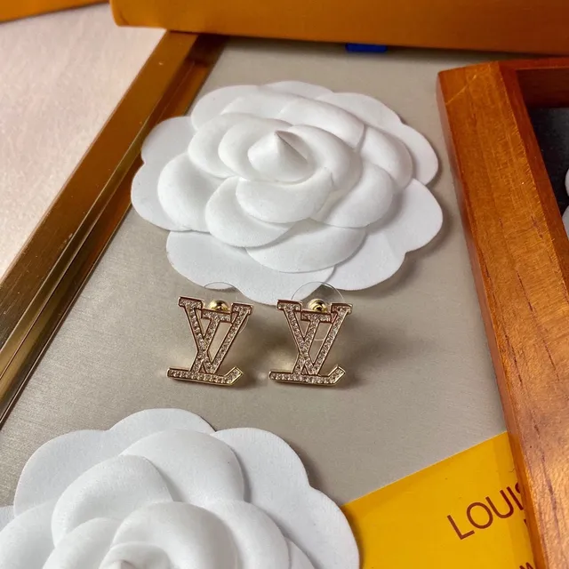 Louis Vuitton LV Monogram Pavé Crystal Stud Earrings 5