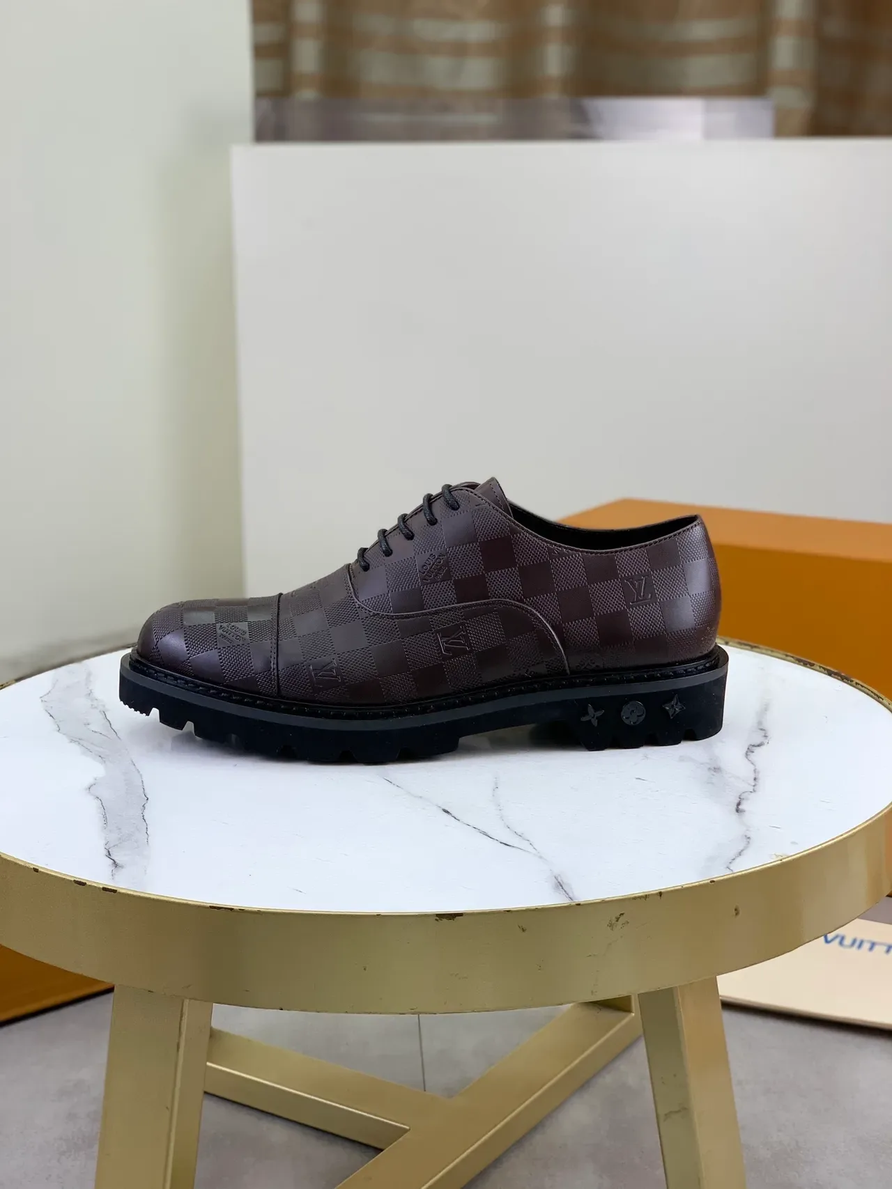 Louis Vuitton LV Trail Marrón Damier Cap-Toe Oxford Shoes 5