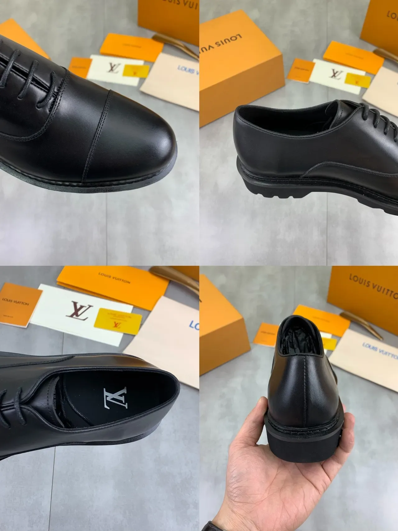 Louis Vuitton LV Trail Cap-Toe Zapatos Oxford de cuero negro 2