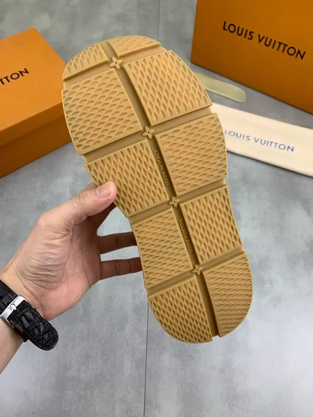 Louis Vuitton LV Trainer Beige White Monogram Canvas Layered Midsole Lifestyle Sneakers 3