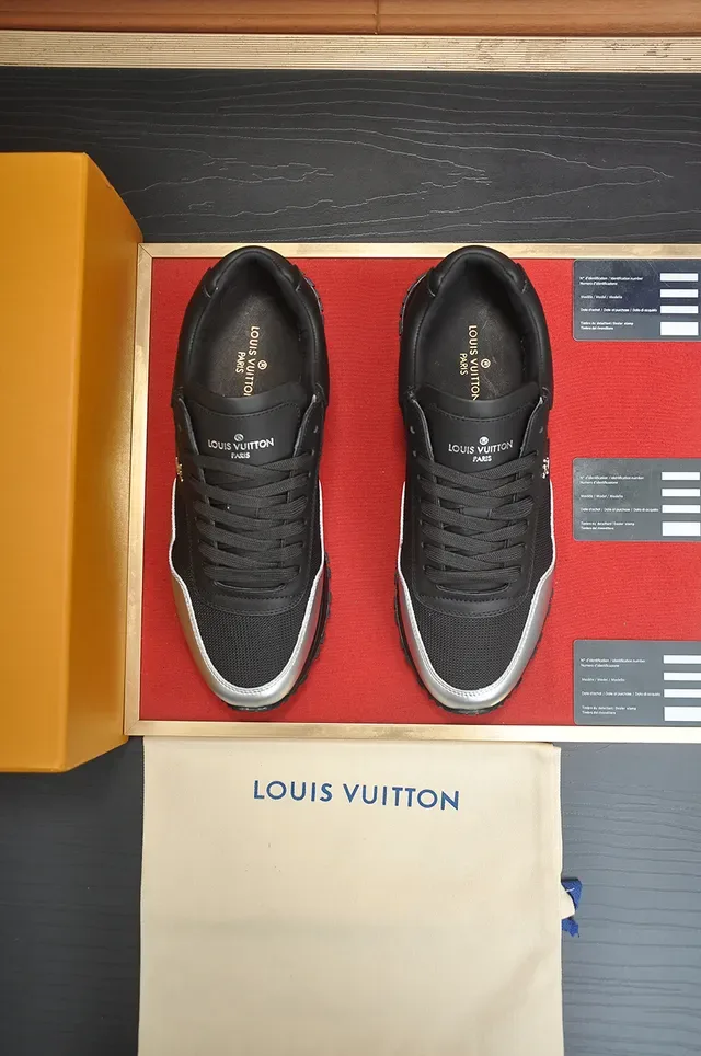لويس فيتون LV Trainer حذاء رياضي أسلوب حياة أسود فضي منخفض القدم مواد مختلطة 5