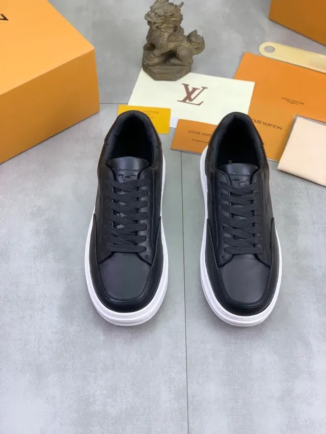 Louis Vuitton LV Trainer Pretas e Brancas Low-Top Couro e Painel Texturizado Superior Lifestyle Sneakers 5