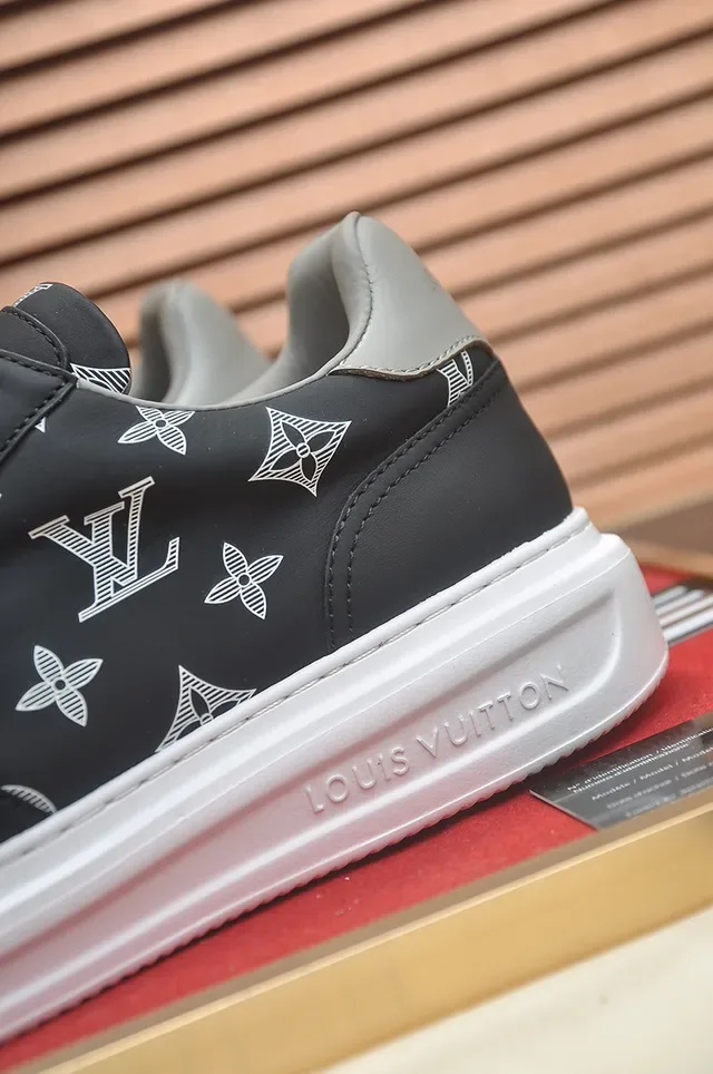 Louis Vuitton LV Trainer Noir Blanc Monogram Imprimé Sola Plataforma Lifestyle Sneakers 2