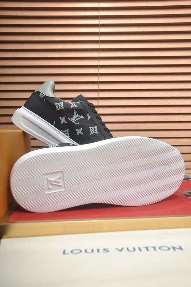 Louis Vuitton LV Trainer Noir Blanc Monogram Imprimé Sola Plataforma Lifestyle Sneakers 3