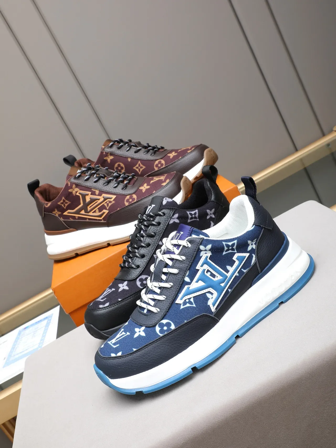 Louis Vuitton LV Trainer Black White Monogrammed Canvas Embossed Leather Logo Lifestyle Sneakers 2