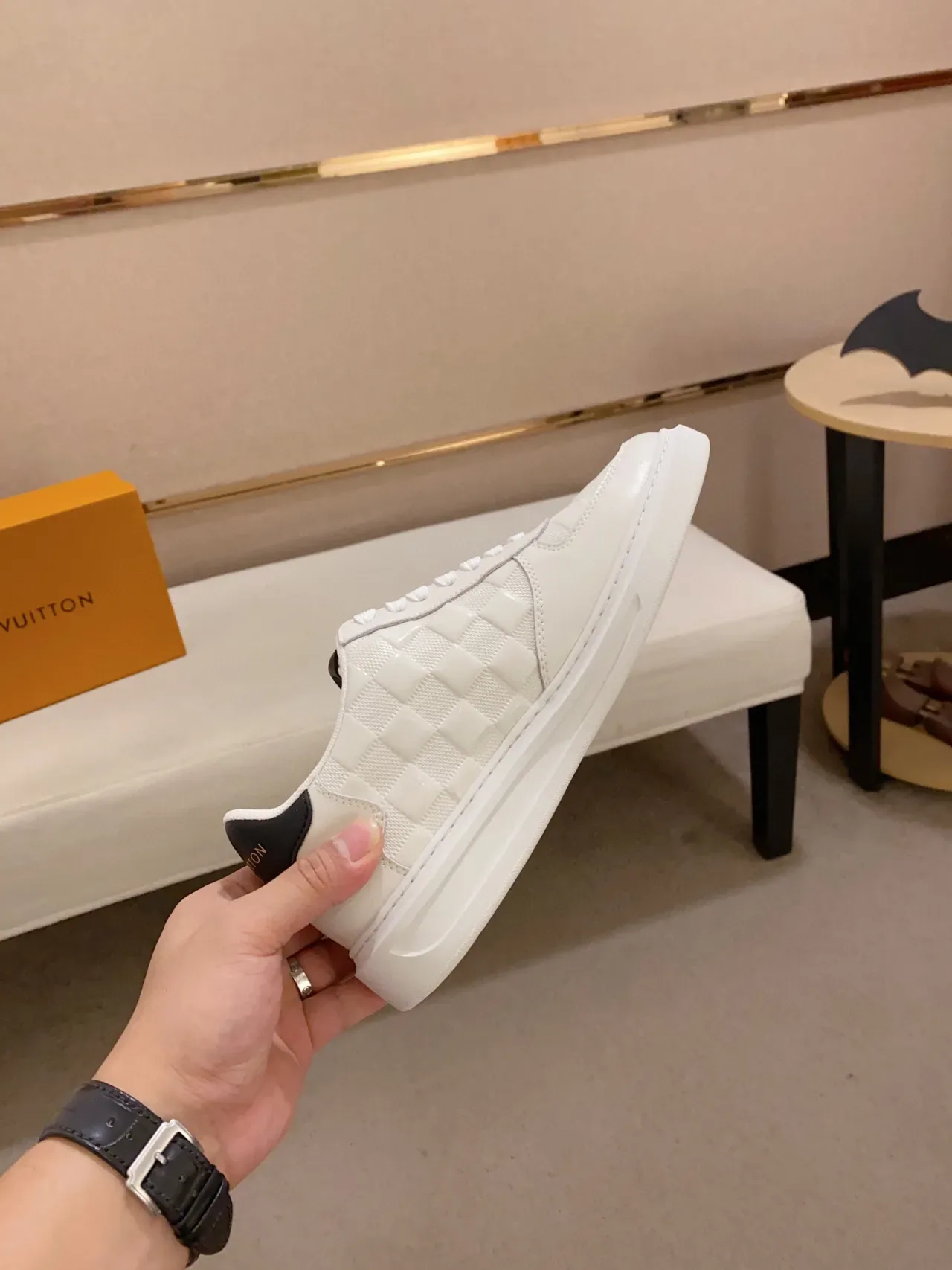 Louis Vuitton LV Trainer White Black Quilted Monogram Canvas Low-Top Lifestyle Sneakers 6