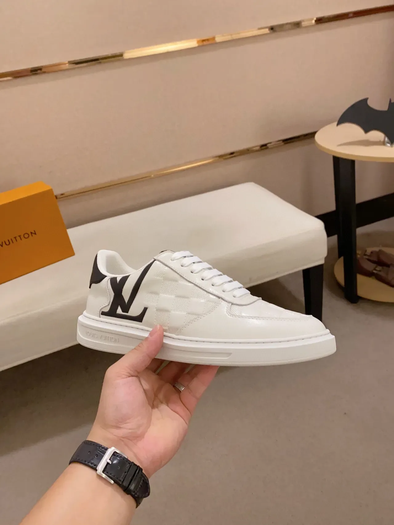 Louis Vuitton LV Trainer White Black Quilted Monogram Canvas Low-Top Lifestyle Sneakers 7