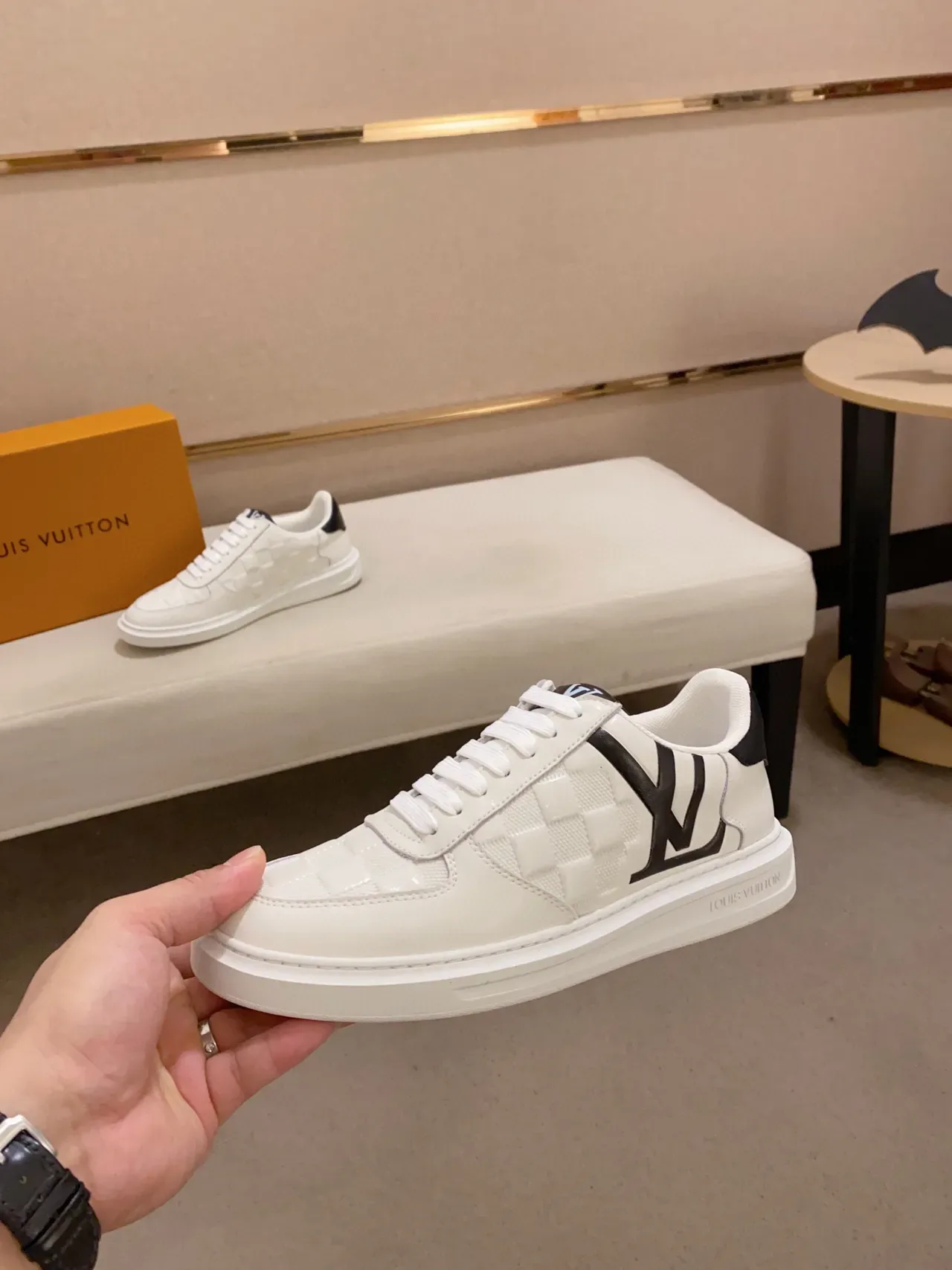 Louis Vuitton LV Trainer White Black Quilted Monogram Canvas Low-Top Lifestyle Sneakers 8