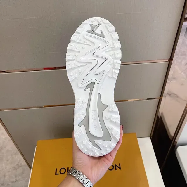 Louis Vuitton LV Trainer White Black Sole Flame-Inspired Graphic Overlays Chunky Sneakers 2