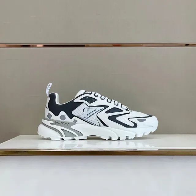 Louis Vuitton LV Trainer White Black Sole Flame-Inspired Graphic Overlays Chunky Sneakers 8