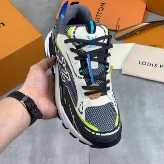Louis Vuitton LV Trainer White Black Sole Mesh And Synthetic Overlay Chunky Sneakers