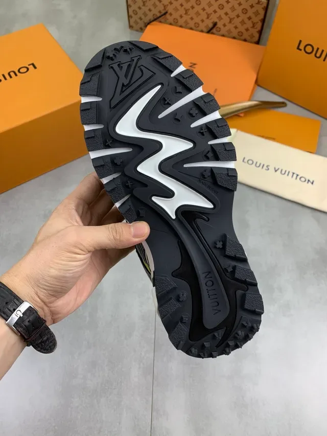 Louis Vuitton LV Trainer White Black Sole Mesh And Synthetic Overlay Chunky Sneakers 2