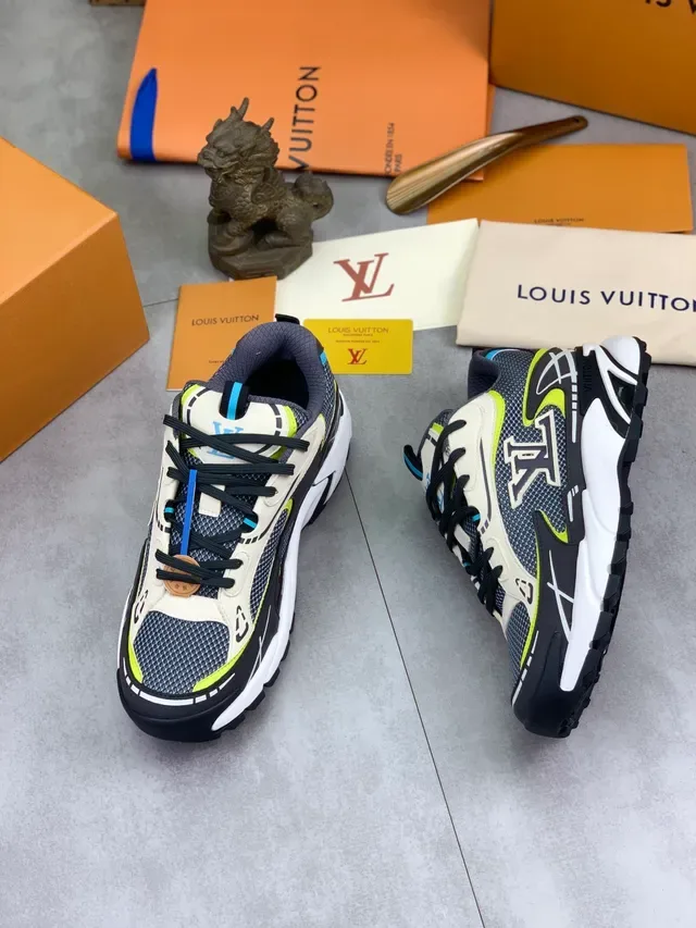 Louis Vuitton LV Trainer White Black Sole Mesh And Synthetic Overlay Chunky Sneakers 5