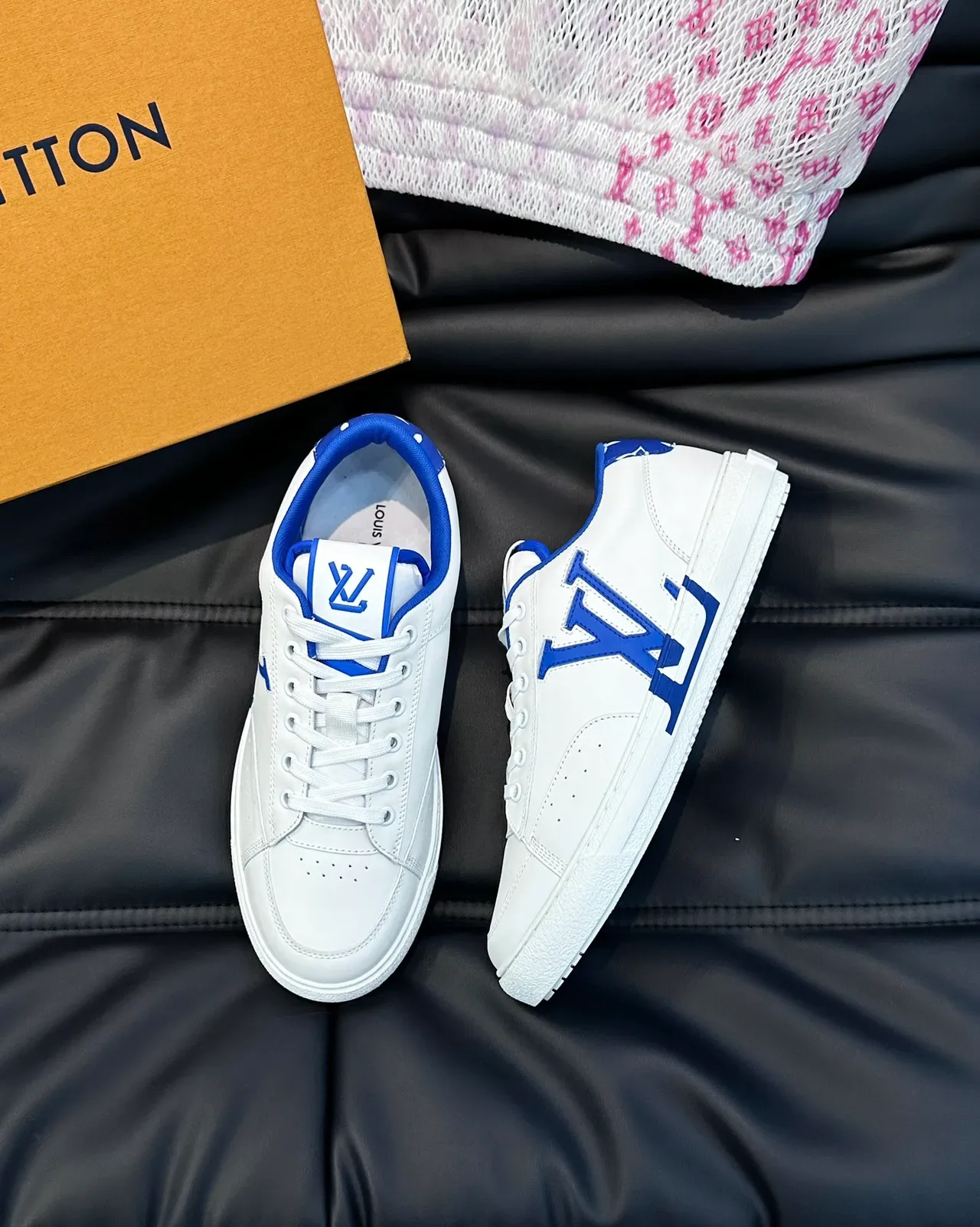Louis Vuitton LV Trainer أبيض أزرق جلد Oversized Monogram Lifestyle Sneakers 5