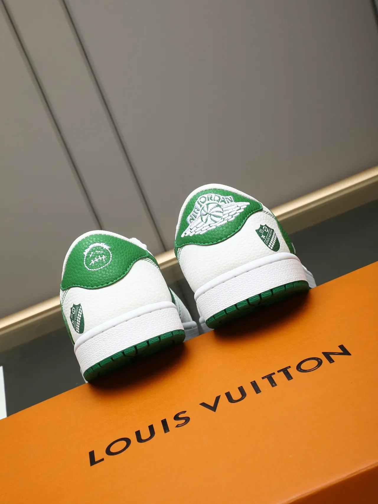 Louis Vuitton LV Trainer White Green Mesh And Leather Upper Monogram Shield Logos Lifestyle Sneakers 3