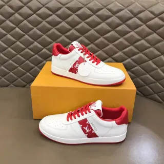 Louis Vuitton LV Trainer Zapatillas Lifestyle Blancos y Rojos Low-Top Cuero