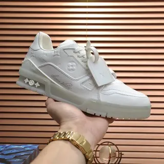 Louis Vuitton LV Trainer Zapatillas Lifestyle Blancas Translucidas Cuero Monogram-Embossed Suela Translucida
