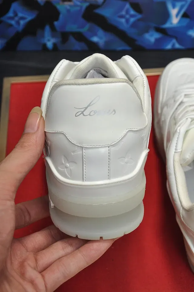 Louis Vuitton LV Trainer White Transparent Monogram-Embossed Leather Translucent Sole Unit Lifestyle Sneakers 2