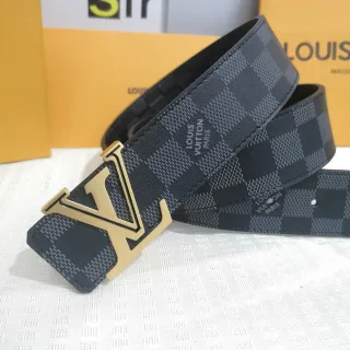 Louis Vuitton LV Turn-Lock Damier Graphite Leather Belt