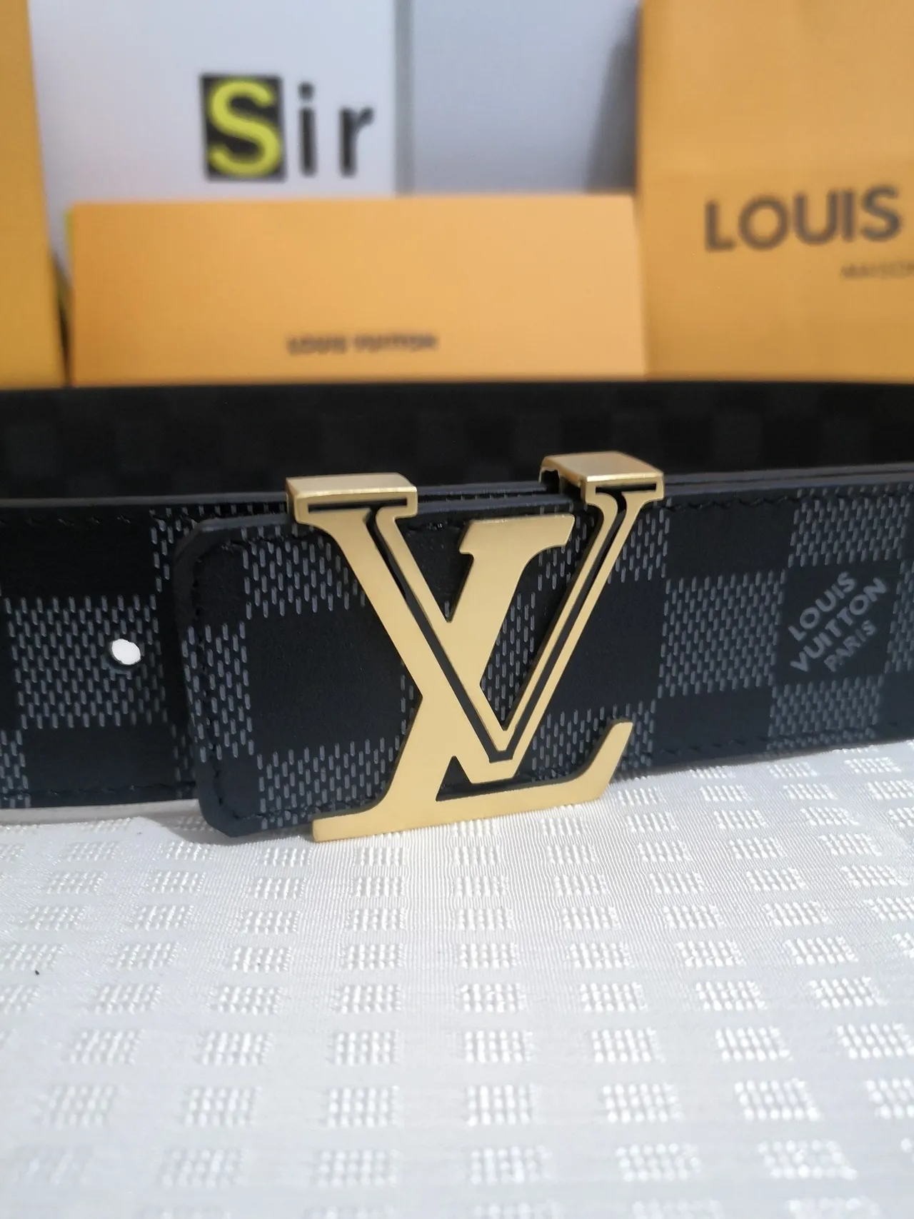 Louis Vuitton LV Turn-Lock Damier Ceinture en Cuir Graphite 4