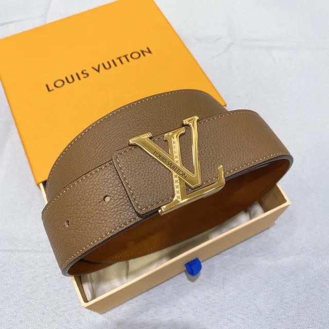 Louis Vuitton LV मरोड़दार पट्टी भूरा कुंदा त्वचा स्वर्णिम बकल त्वचा पट्टी 5