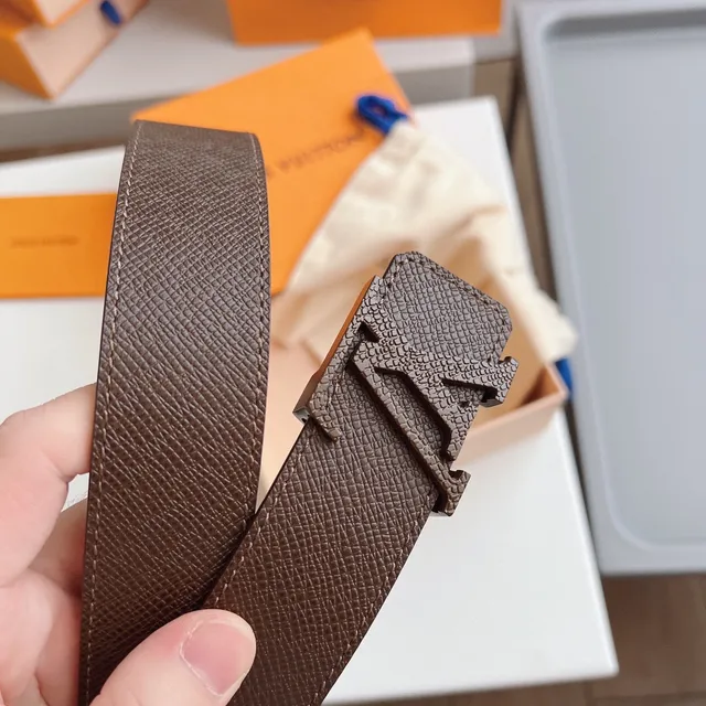 Louis Vuitton LV Twist Brown Black Buckle Epi Textured Leather Belt 2