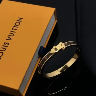 Pulsera Louis Vuitton Monogram Canvas Hebilla Oro