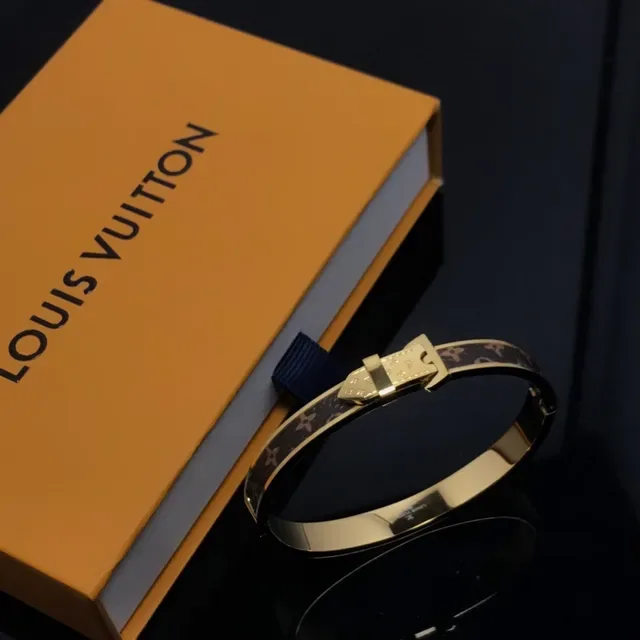 Bracelete Louis Vuitton Monogram Canvas Fecho Dourado 2