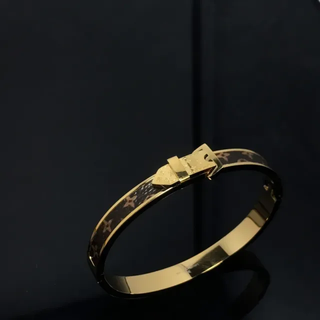 Bracelete Louis Vuitton Monogram Canvas Fecho Dourado 4