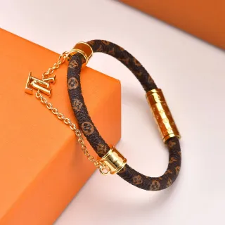 سوار حبل Louis Vuitton Monogram بني ذهبي مطبوخ Monogrammed Magnetic Clasp