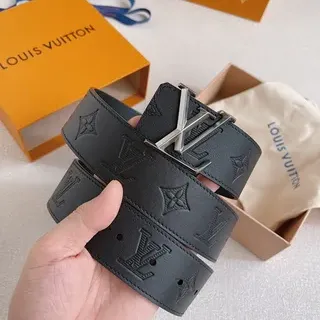 Louis Vuitton Monogram Empreinte काला चांदी रंग का चमड़े का पट्टा