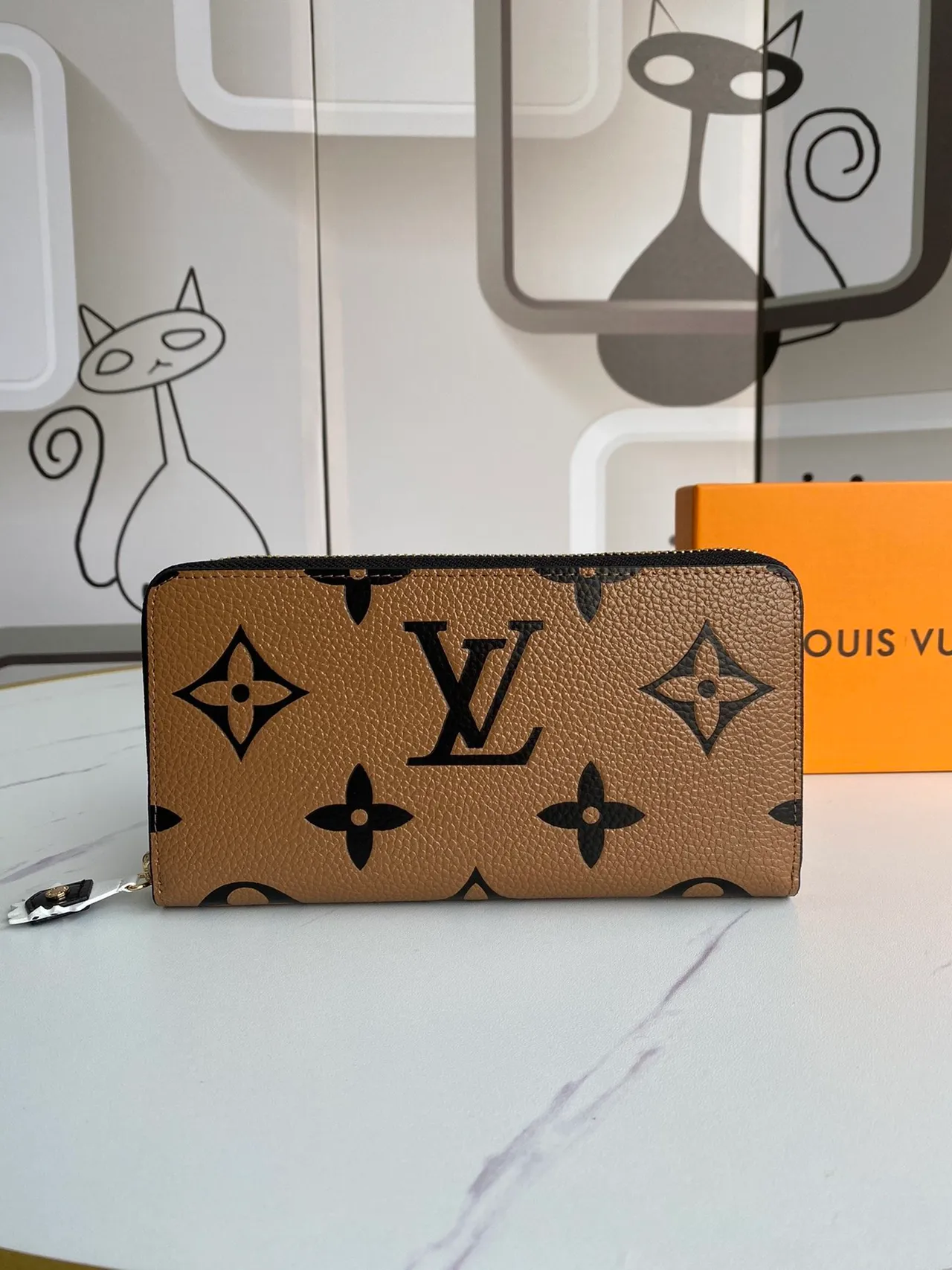 Louis Vuitton Monogram Empreinte Tan and Black Long Wallet 7