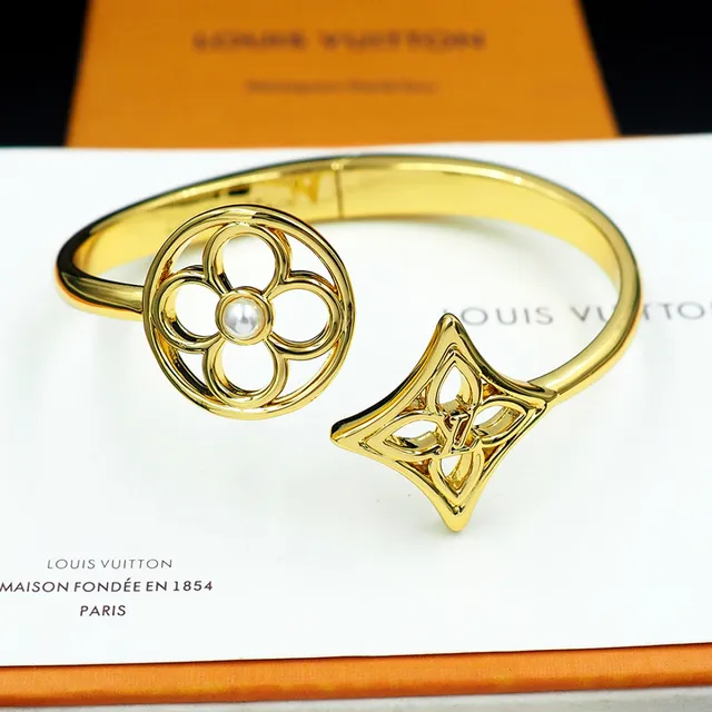 Louis Vuitton ফ্লাওয়ার মনোগ্রাম এবং ড্যামিয়ার কোয়াট্রেফয়েল ওপেন ব্যাঙ্গেল ব্রেসলেট 4