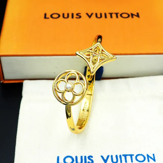 Louis Vuitton ফ্লাওয়ার মনোগ্রাম এবং ড্যামিয়ার কোয়াট্রেফয়েল ওপেন ব্যাঙ্গেল ব্রেসলেট 7