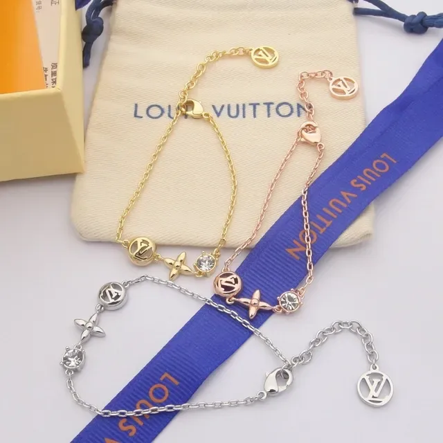 Louis Vuitton Monogram Flower Crystal Chain Bracelets 8