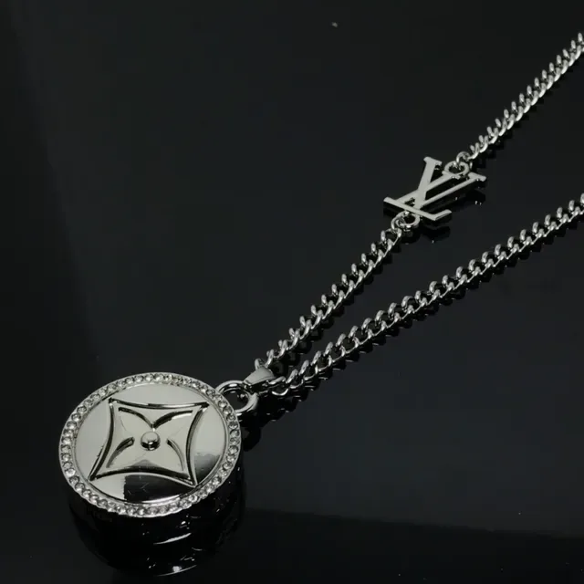 Louis Vuitton Monogram Flower Crystal-Paved Pendant Necklace 2