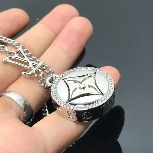 Louis Vuitton Monogram Flower Crystal-Paved Pendant Necklace 4