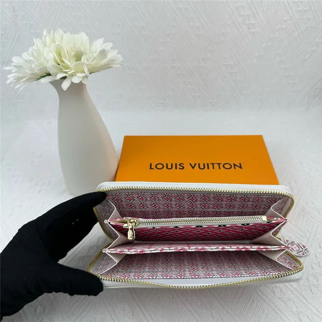 Louis Vuitton monograma flor carteira longa branca azul roxa 3