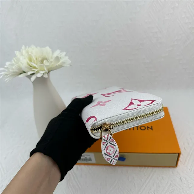 Louis Vuitton monograma flor carteira longa branca azul roxa 5