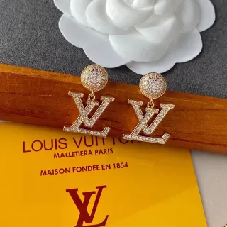 Brincos Louis Vuitton Monogram Pavé Cristal Dome Drop