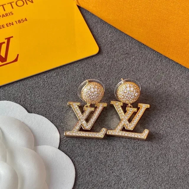 Louis Vuitton Monogram Pavé Crystal Dome Drop Earrings 6
