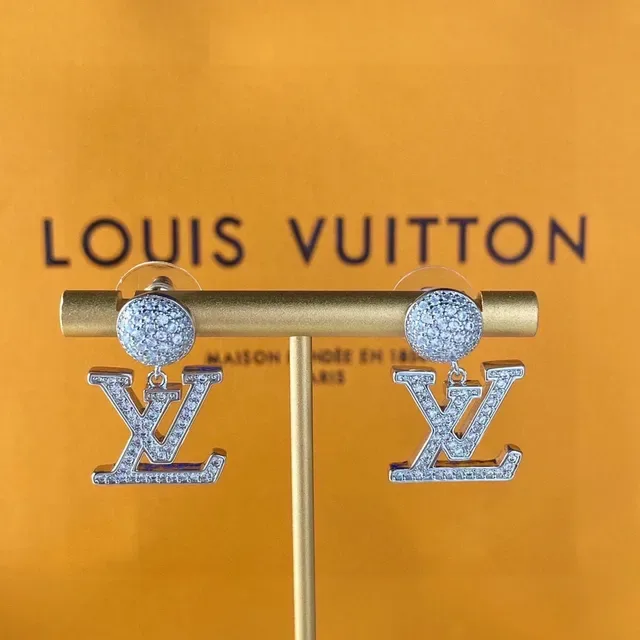 Louis Vuitton Monogram Pavé Crystal Dome Drop Earrings 7