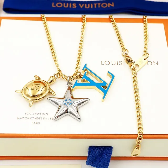 Collier Louis Vuitton Multi-Charm Émaillé et Or Ton 3