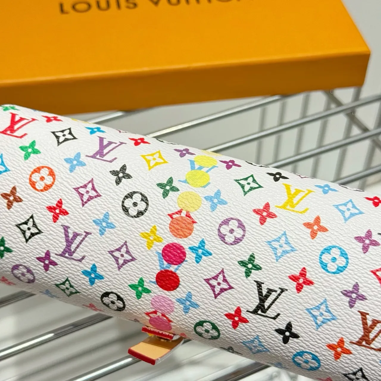 Louis Vuitton Multicolor Beige Roll-Top Monogram Print Wristlet 3
