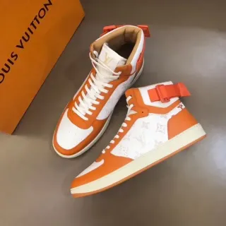 Louis Vuitton 橙白高帮印花生活方式运动鞋