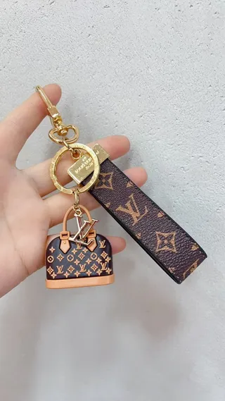 Louis Vuitton Sac à main en cuir avec ferrures rose doré monogrammé 3